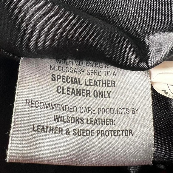 Vintage Wilsons Leather Black Zip-Up Jacket | Genuine Leather Moto Style - Picture 8 of 8